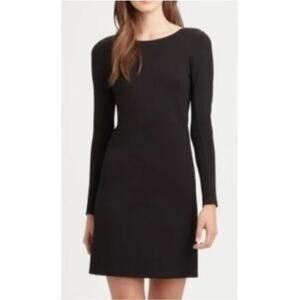 Theory Black Kallon Long Sleeve Sheath Dress Modest Business Causal Women Sz. 2‎